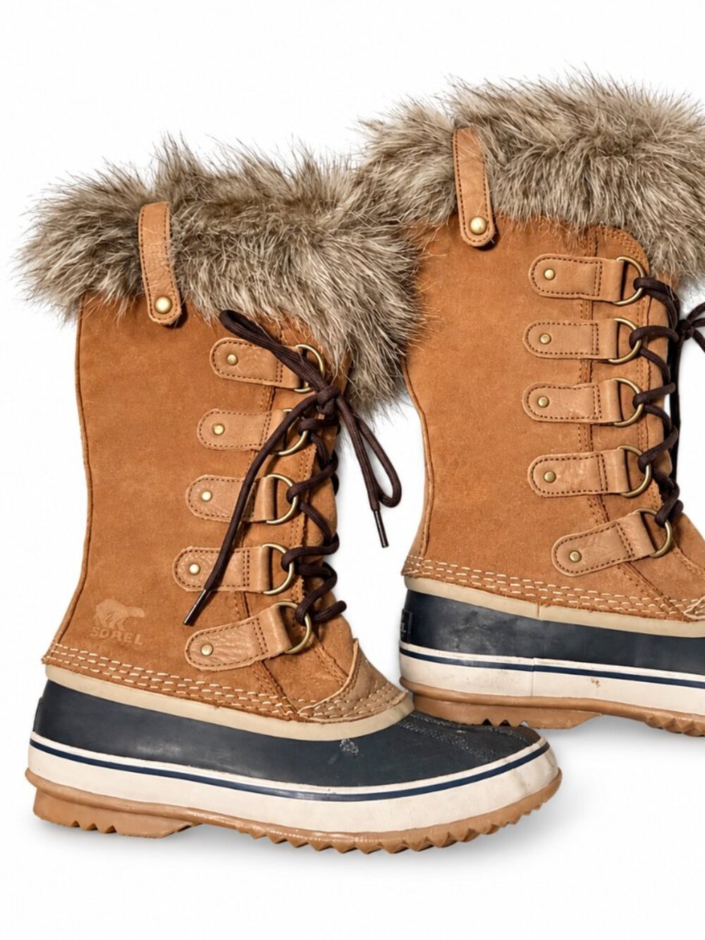 Sorel Joan of Arctic Waterproof Leather Faux Fur Winter Boots Women’s Size 7
